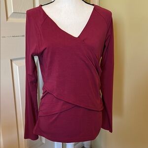 Women's Burgundy Long Sleeve Top